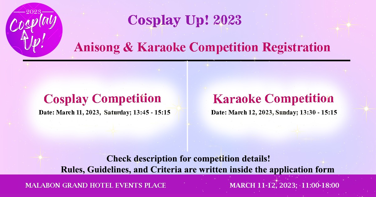 Join Cosplay Up! 2023 this March 11-12