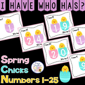 Click here another I Have, Who Has? Resource - Spring Chicks Numbers 1-25!