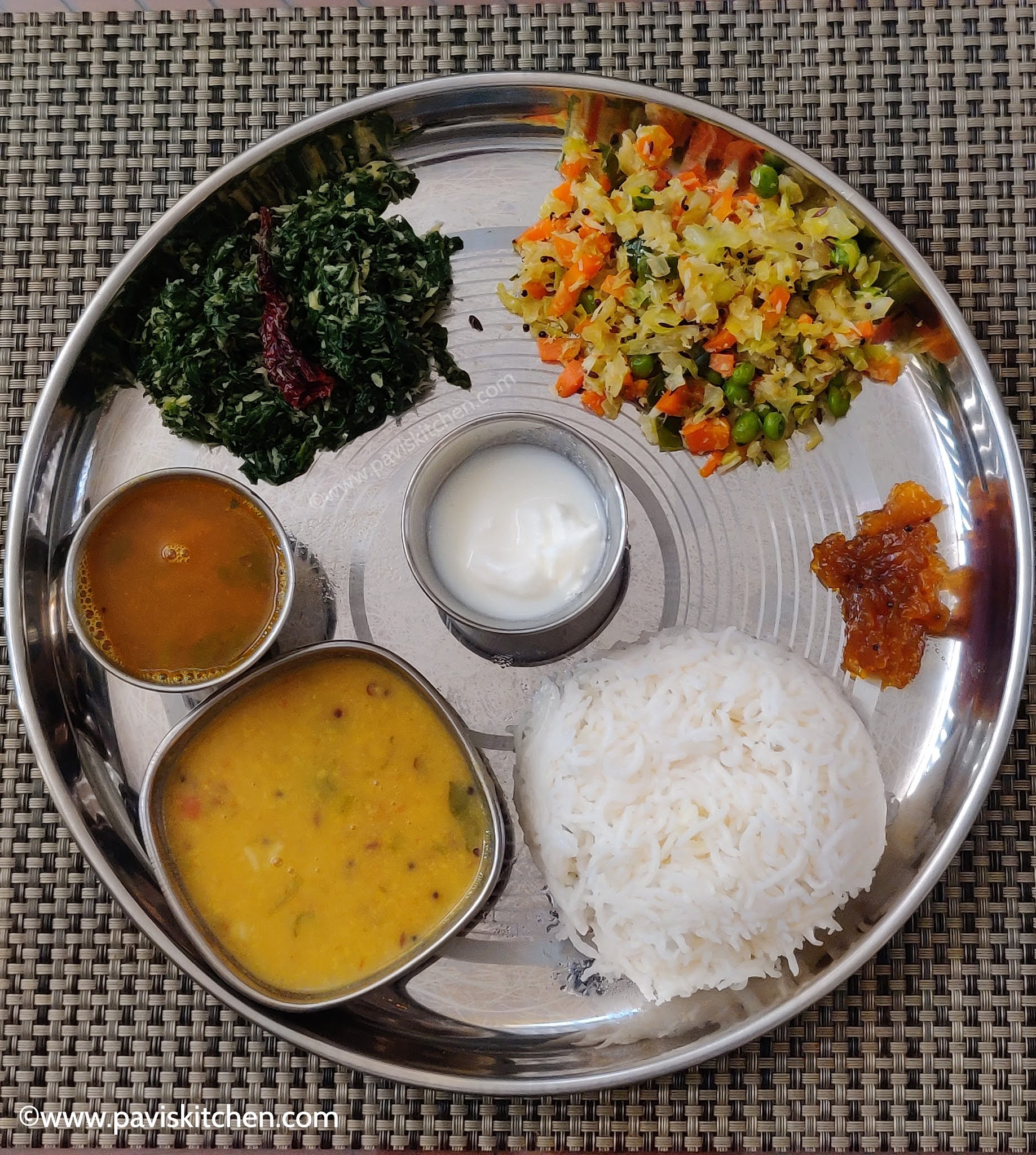 South Indian thali recipe | Indian vegetarian thali recipe | Lunch menu ideas