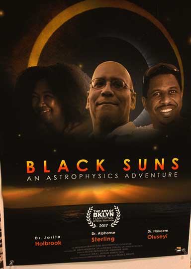 Poster announcing the screening at the 230th AAS meeting of "Black Suns - An Astrophysical Adventure