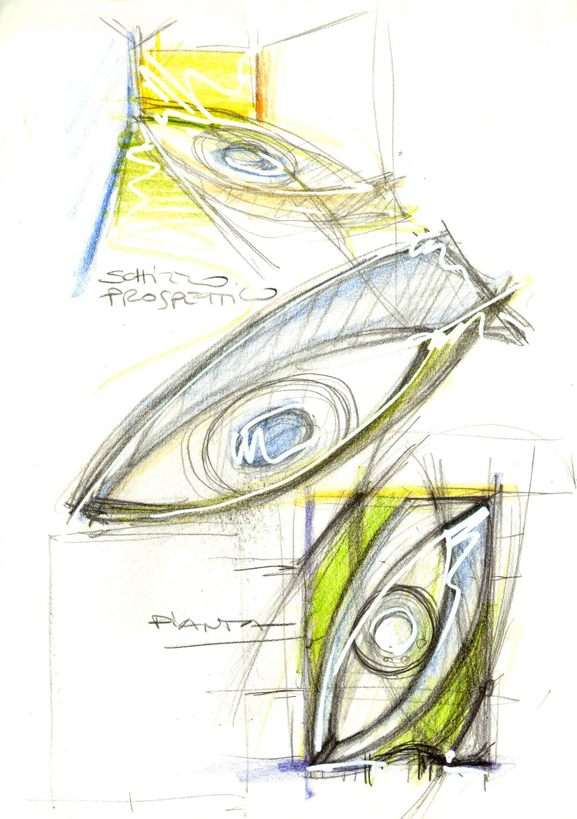 Il supporto cartaceo e in formato A4 e le tecniche utilizzate sono matita e schizzi di base rafforzati tramite matite colorate di tipo acquerellabile