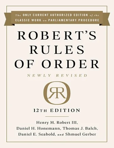 Robert's Rules of Order Newly Revised, 12th edition PDF