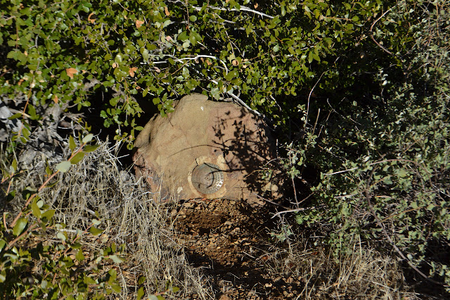 station mark on a rolled rock