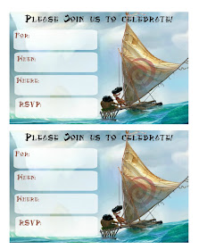 Moana birthday party printables