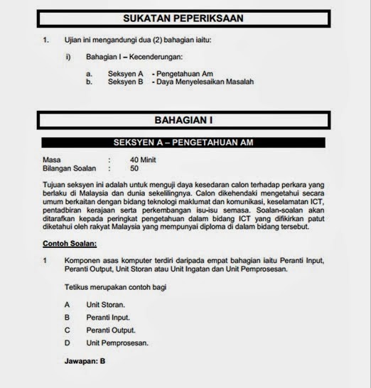 Info Peperiksaan Bertulis Pegawai Penerangan S41 - Jawatan 
