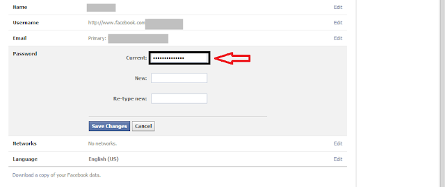 Change Your Facebook Password Step 5
