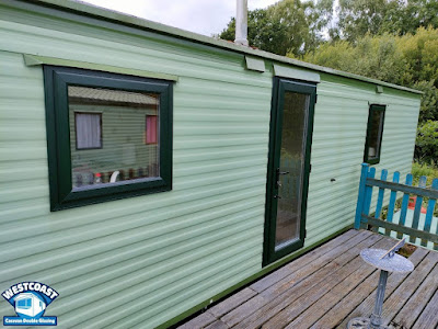 static caravan double glazing windows and doors in green