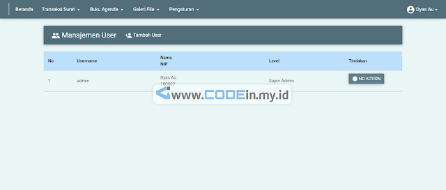 Tampilan Aplikasi Arsip Surat (PHP) - 7