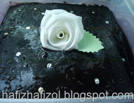 Indulgent Chocolate Moist Cake with White Rose