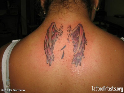 small angel wing tattoos design