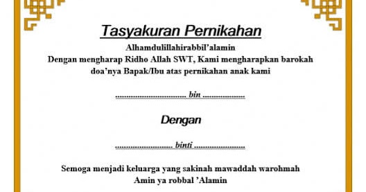 15+ Contoh Surat Undangan Syukuran Apa Saja Terlengkap 