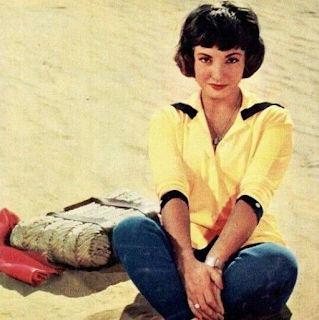 Shadia at the beach in the 1960s 