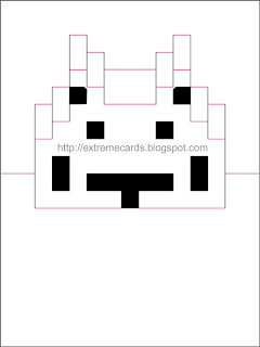 8 bit space invaders pop up card