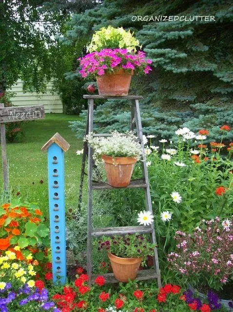 Adding Vertical Interest to the Flower Garden www.organizedclutter.net