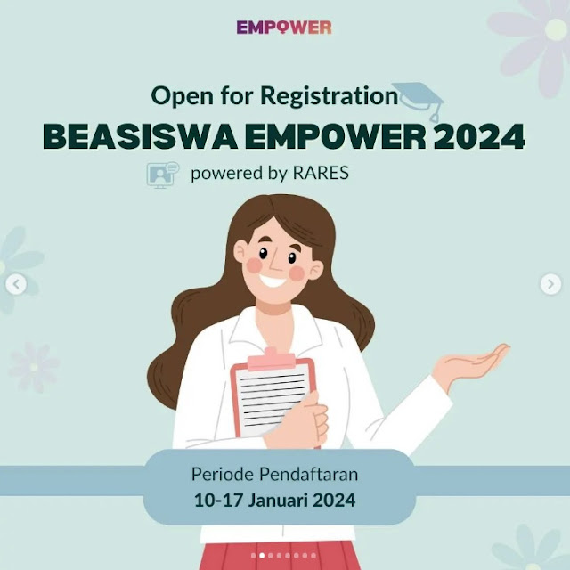 Pendaftaran Beasiswa Empower Powered by RARES 2024