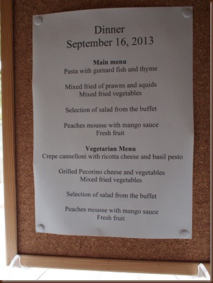 Day 5 -Tonight's Menu