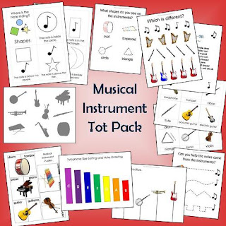 Paquete de imprimibles para infantil de instrumentos musicales