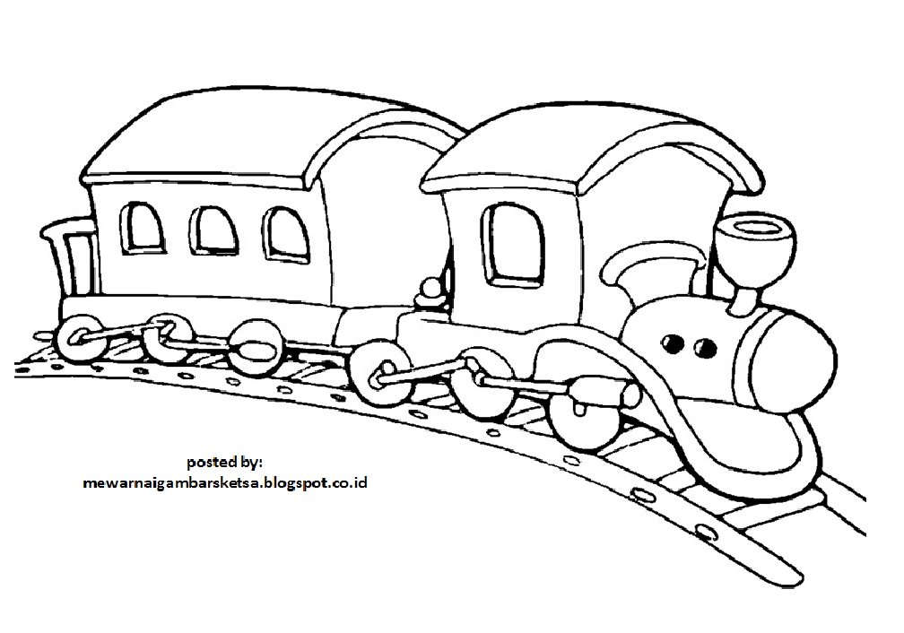 Mewarnai Gambar  Mewarnai Gambar  Sketsa  Kendaraan  Kereta Api 1