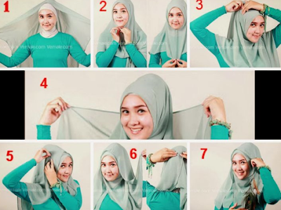 Cara Memakai Hijab Segi Empat