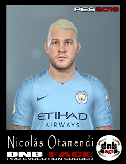  New faces updates for Pro Evolution Soccer  [Download Link] PES 2019 Faces Nicolás Otamendi past times DNB