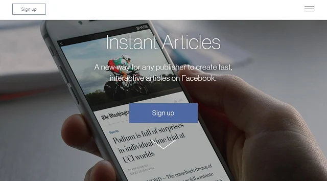 Facebook instant Article - How to Signup for Facebook instant Article