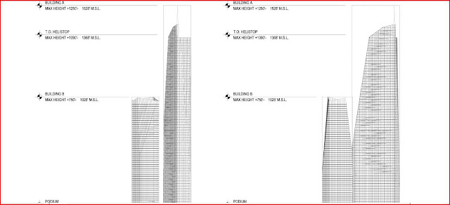 Drawings and plans of Wilshire Grand Towers by AC Martin Partners, Los Angeles, USA 