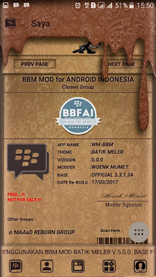 DOWNLOAD BBM MOD WM V3.3.1.24 MANUAL Thema BATIK MELER CLONE & UNCLONE APK 2017  TERBARU