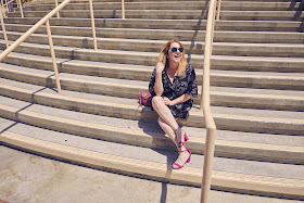 Los Angeles, Jamie Allison Sanders, The Beauty of Life, Los Angeles Anniversary, LA-iversary, Long Beach convention center, Free People romper, JustFab Sanoura Sandals