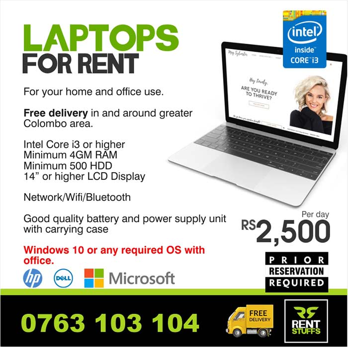 Laptops, PCs, Notebook, Computers for Rent.
