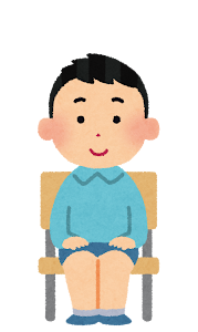 着席のイラスト（男の子）