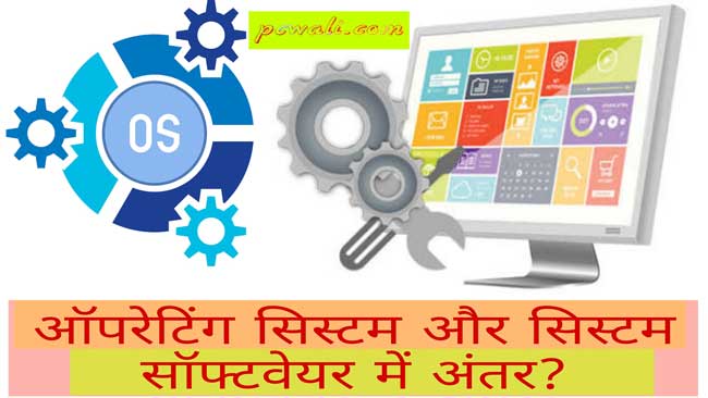 ऑपरेटिंग सिस्टम और सॉफ्टवेयर सिस्टम में अंतर। (Difference between operating system and software system in hindi.)  