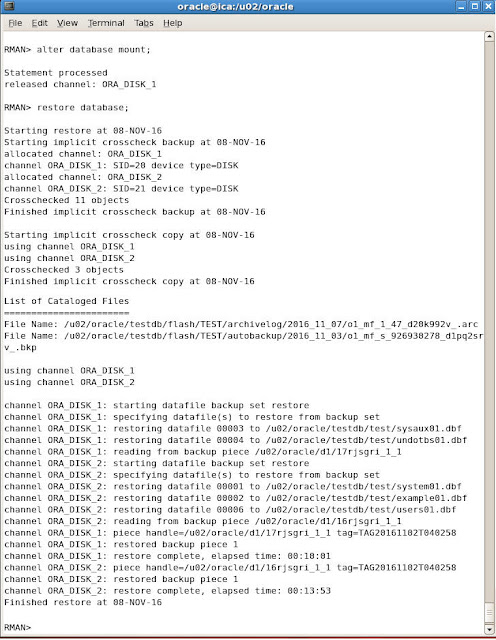 Performing Disaster Recovery using RMAN