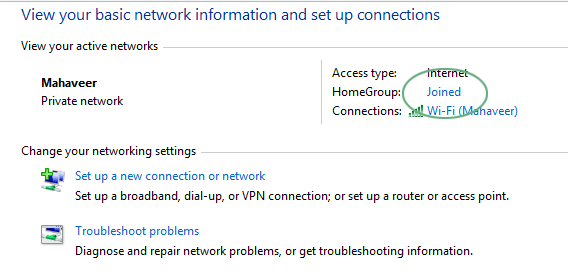 Sharing Files Through Wifi - Creating Homegroup