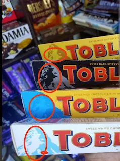 Toblerone packaging with a hidden bear
