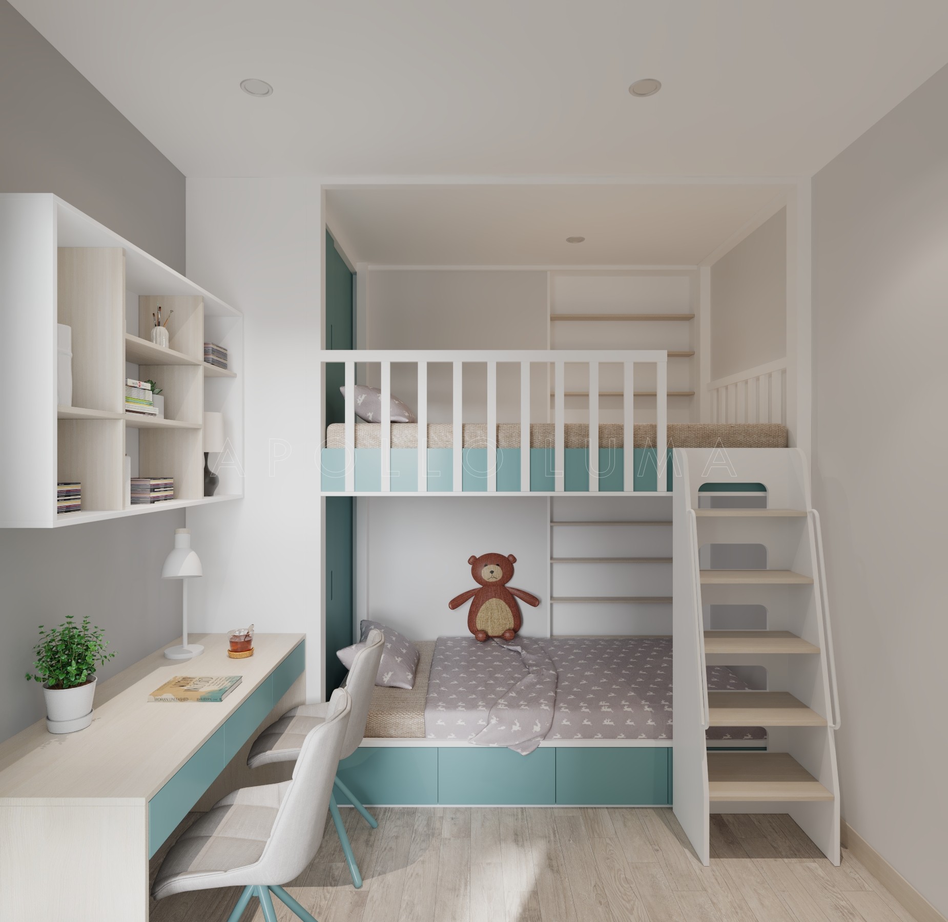 Thiết kế nội thất căn hộ 2PN+1 Vinhomes Smart City Tây Mỗ sang trọng
