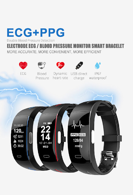 Bakeey P3 PLUS ECG+PPG Heart Rate Blood Pressure Monitor Smart Watch Activity Tracker Sport Watch