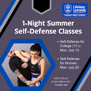 Lifelong Learning: 1 night Teens 17+  and Women's self defense classes