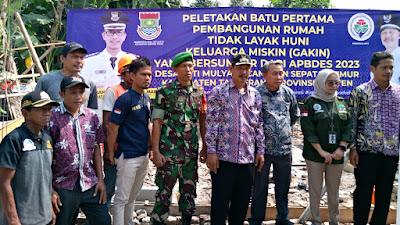 Peletakan Batu Pertama Program RTLH di Desa Jati Mulya 