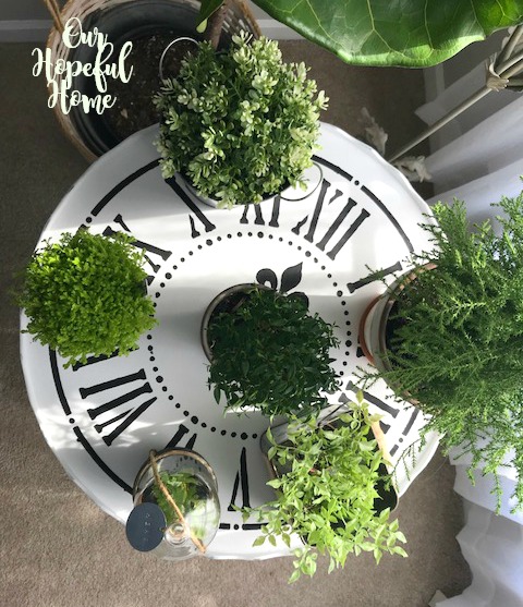 plants topiary cloche clock table