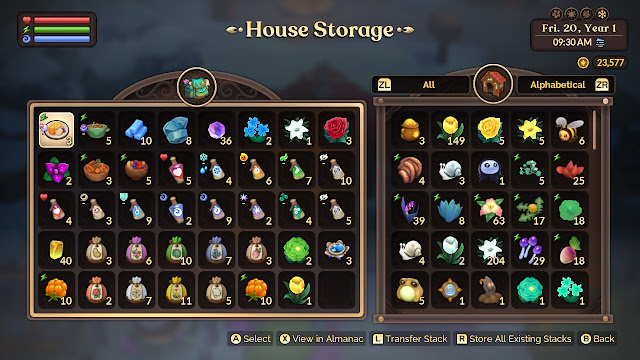 Fae Farm Inventory - House Storage