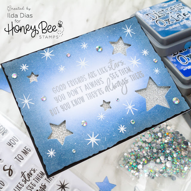 Friends are Like Stars Honey Bee Stamps Brie Mine Blog Hop by ilovedoingallthingscrafty.com