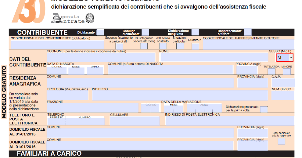 Modello 730 Del 2018 Editabile Compilabile Salvabile