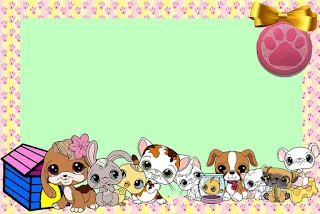 Pet Shop Party Free Printable Invitations, Labels or Cards.