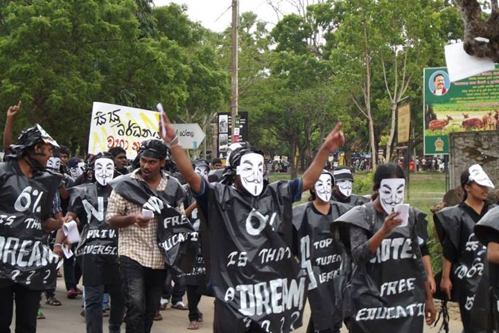 Sri Lanka university students Protest March