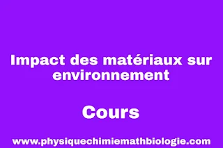 Cours Impact des Matériaux sur Environnement PDF