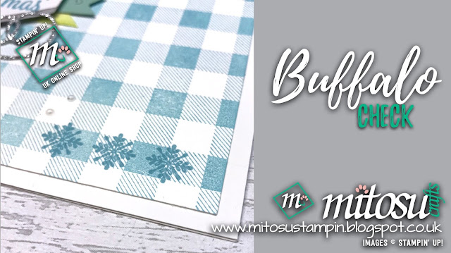 Stampin' Up! Buffalo Check and Snowflake Sentiments Card Idea. Order craft products from Mitosu Crafts UK online shop