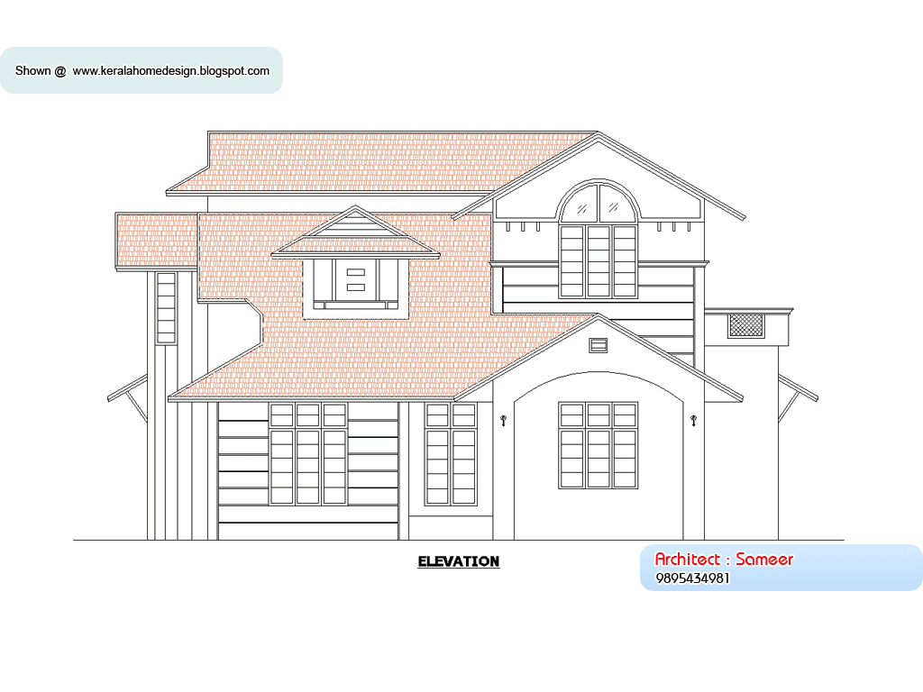 Home  plan  and elevation  2138 Sq Ft Architecture house  