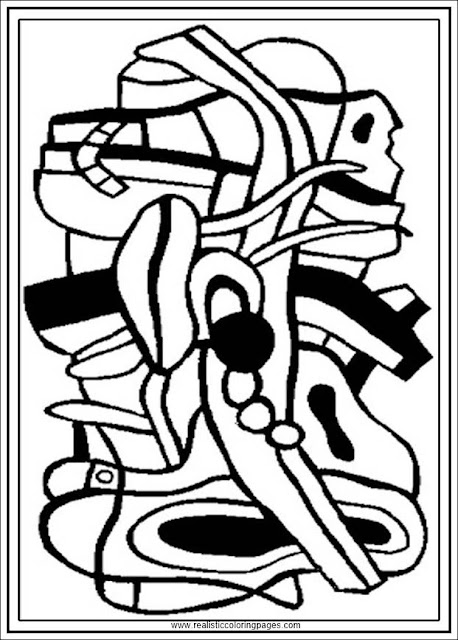 project for a mural printable fernand Leger adults coloring pages