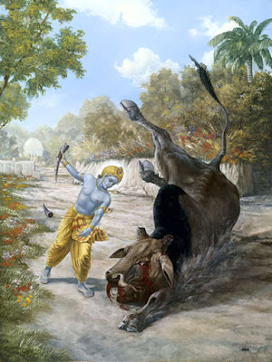 Krishna killing Arishta bull