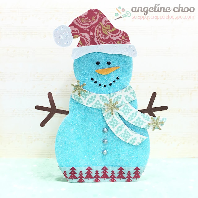 ScrappyScrappy: Christmas Snowman Treatbox #scrappyscrappy #thecuttingcafe #snowman #distress #glitter #timholtz #diecut #svg #cutfile